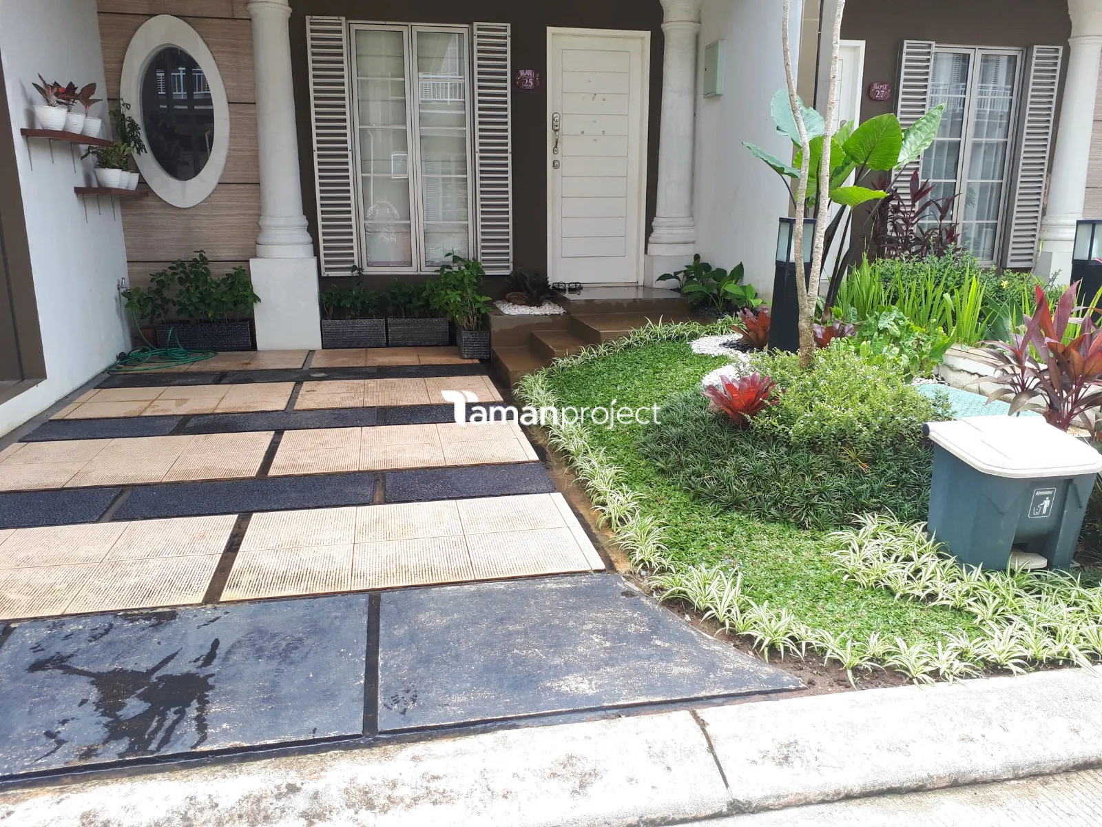 taman minimalis, taman tropis